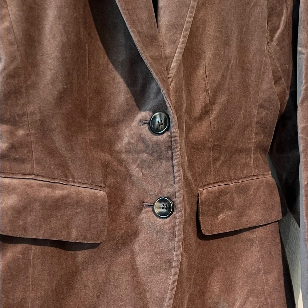 Banana Republic Factory Brown Velvet Blazer Womens Size 0 - Picture 6 of 14